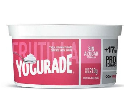 Yogur Descremado con Proteinas sabor FRUTILLA 210g YOGURADE