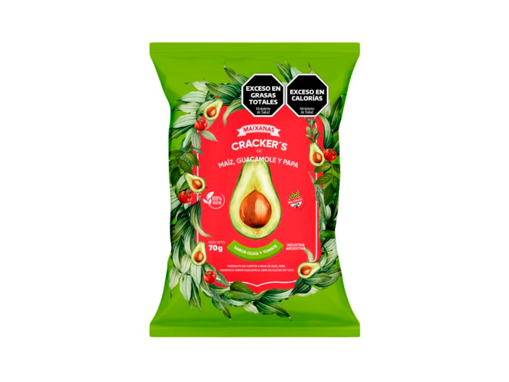 Crackers de Maiz Guacamole y Papa sabor Oliva y Tomate x 70g MAIXANAS