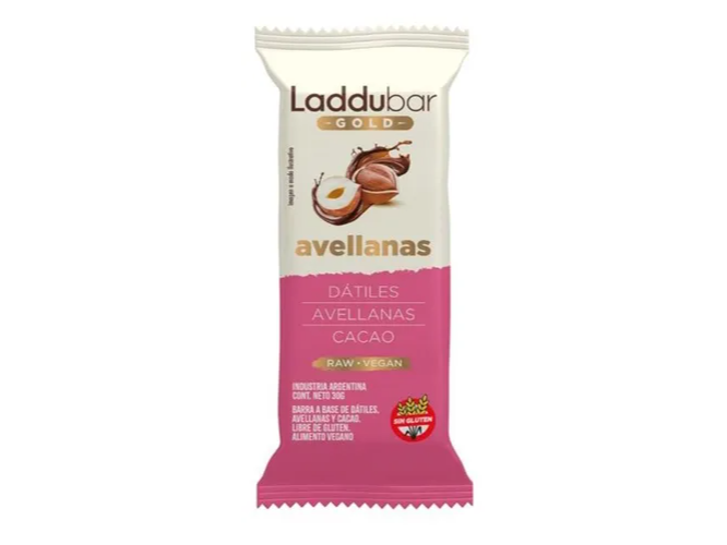 Barra de Avellanas, Dátiles y Cacao SIN AZUCAR 30g LADDUBAR