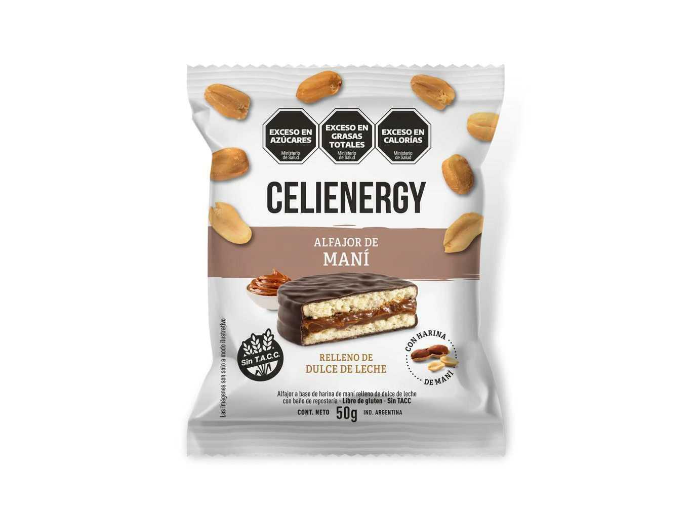 Alfajor de Maní relleno de Dulce de Leche CELIENERGY