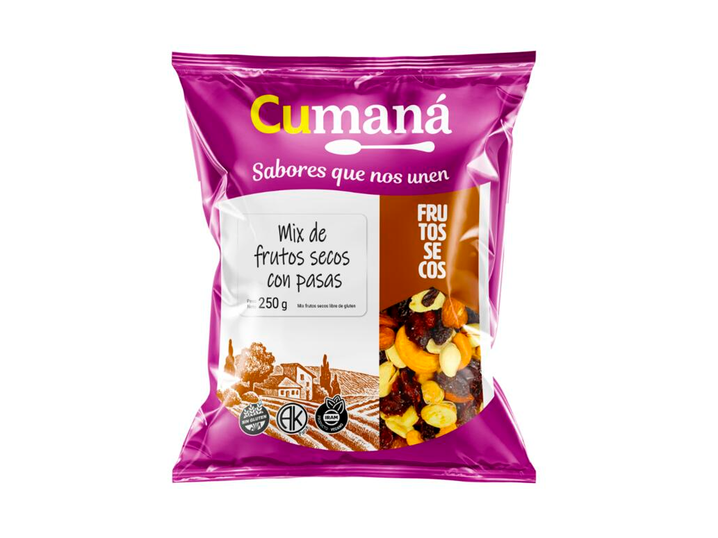 Mix de Frutos Secos con Pasas de Uva x 250g CUMANÁ