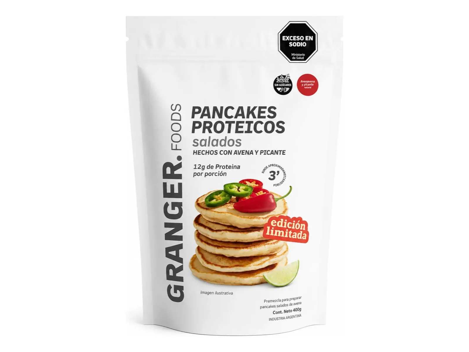 Pancakes Proteicos JALAPEÑO Y LIMÓN Salados 300g GRANGER