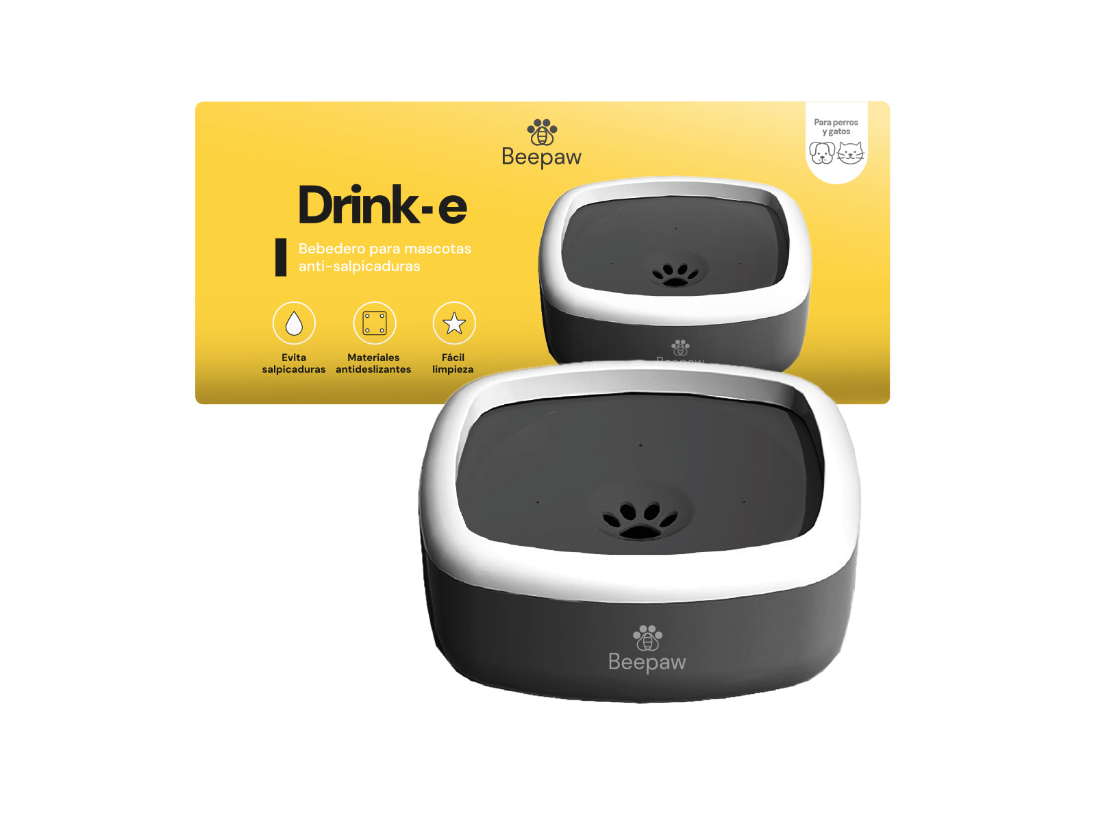 BEBEDERO INTERACTIVO PARA PERROS BEEPAW DRINK-E NEGRO