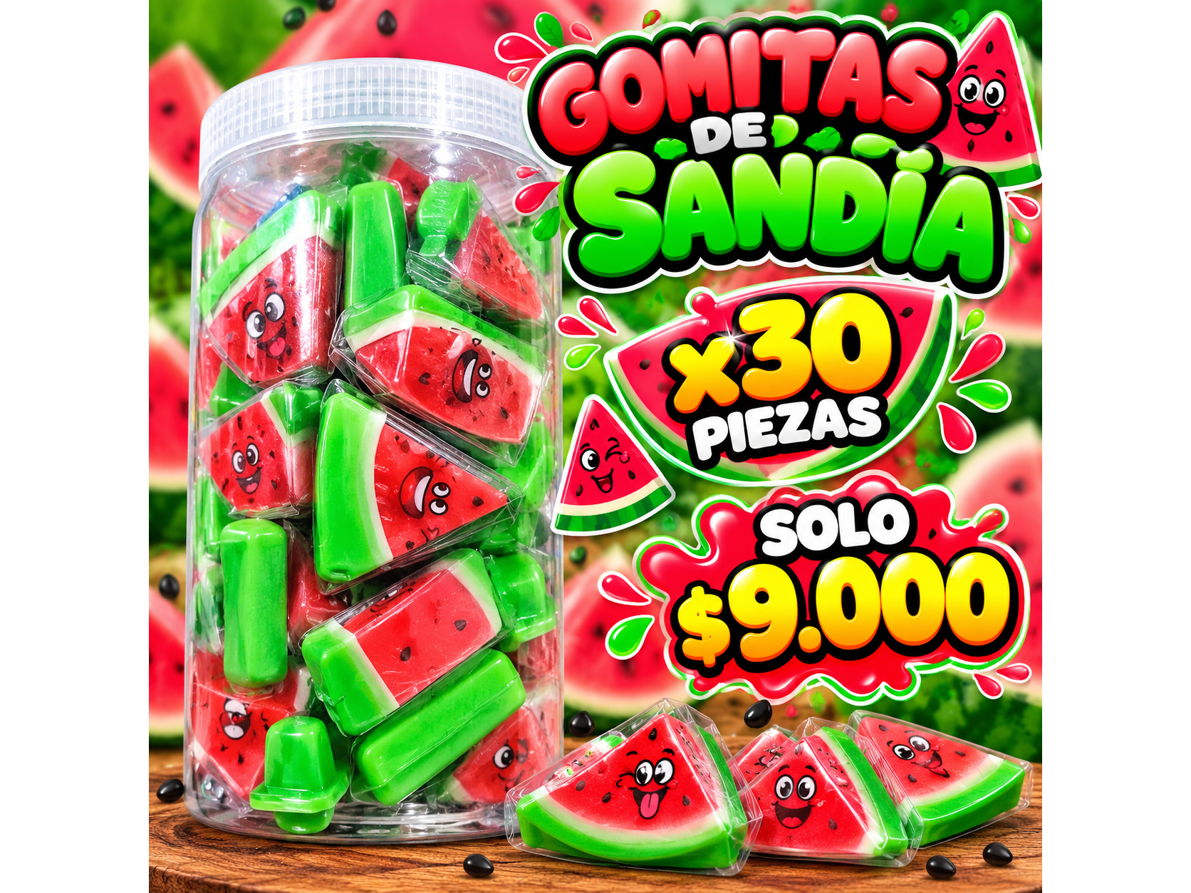 GOMITAS DE SANDIA X 30