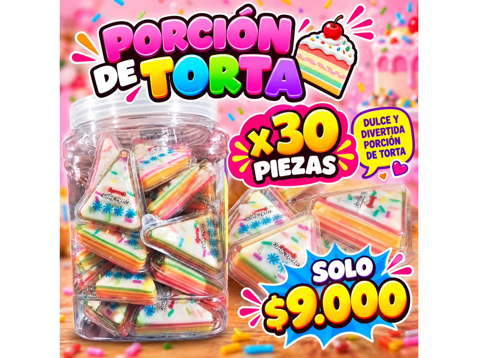 GOMITAS PORCION DE TORTA X 30