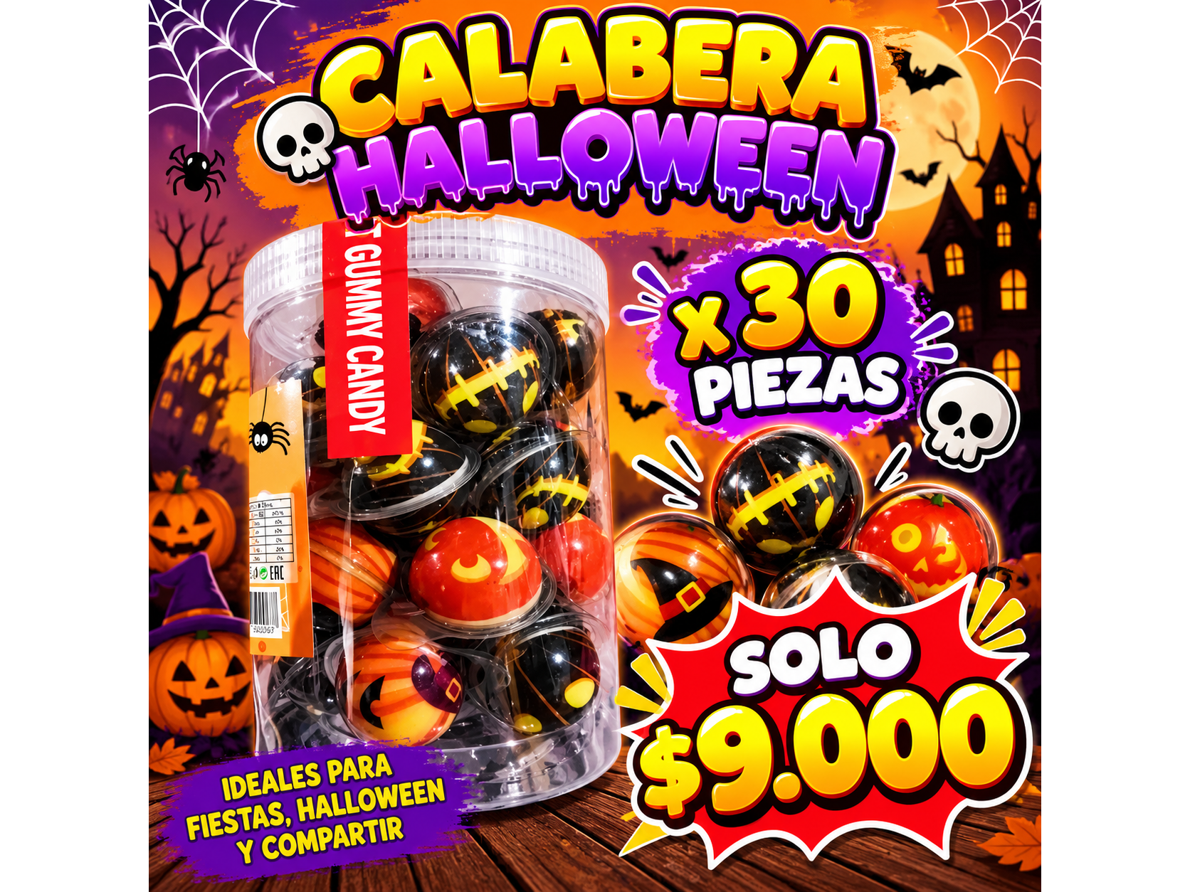 CALABAZA  HALLOWEEN X 30