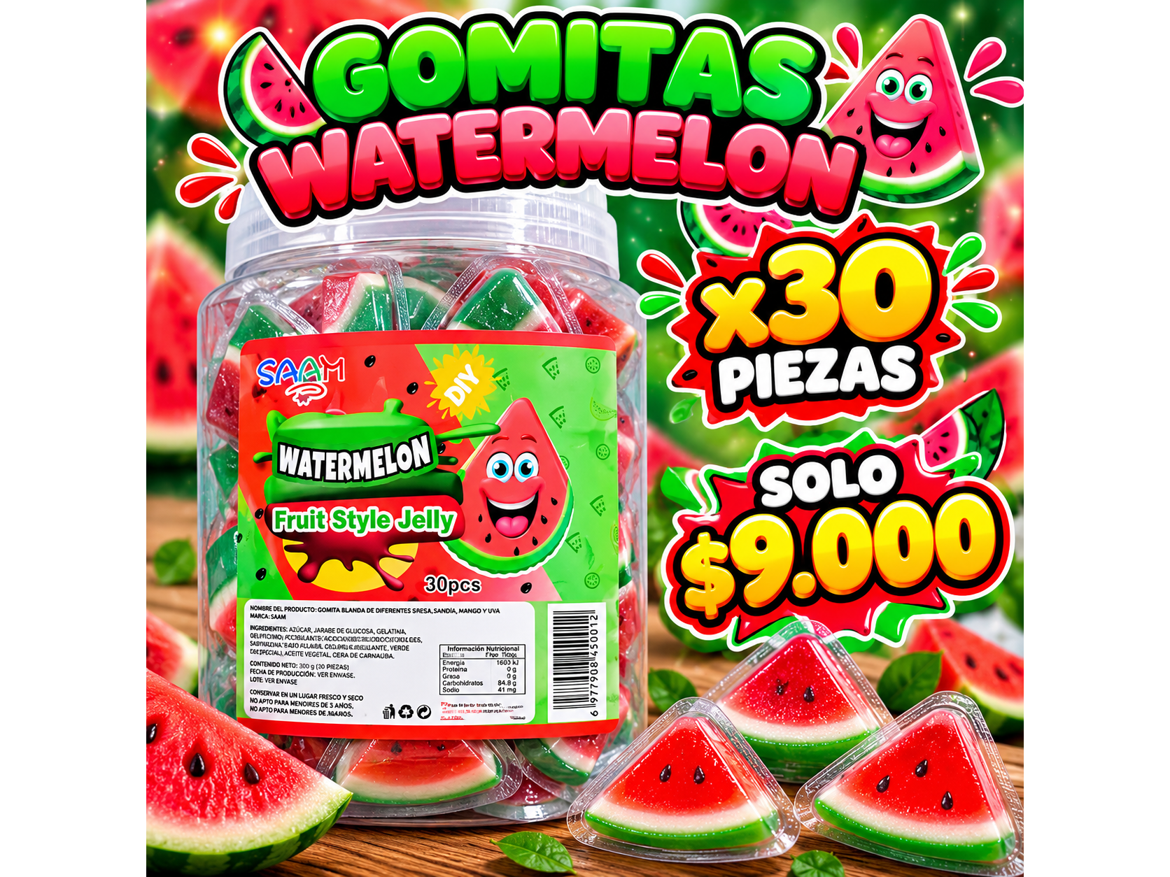 GOMITAS WATERMELON X 30