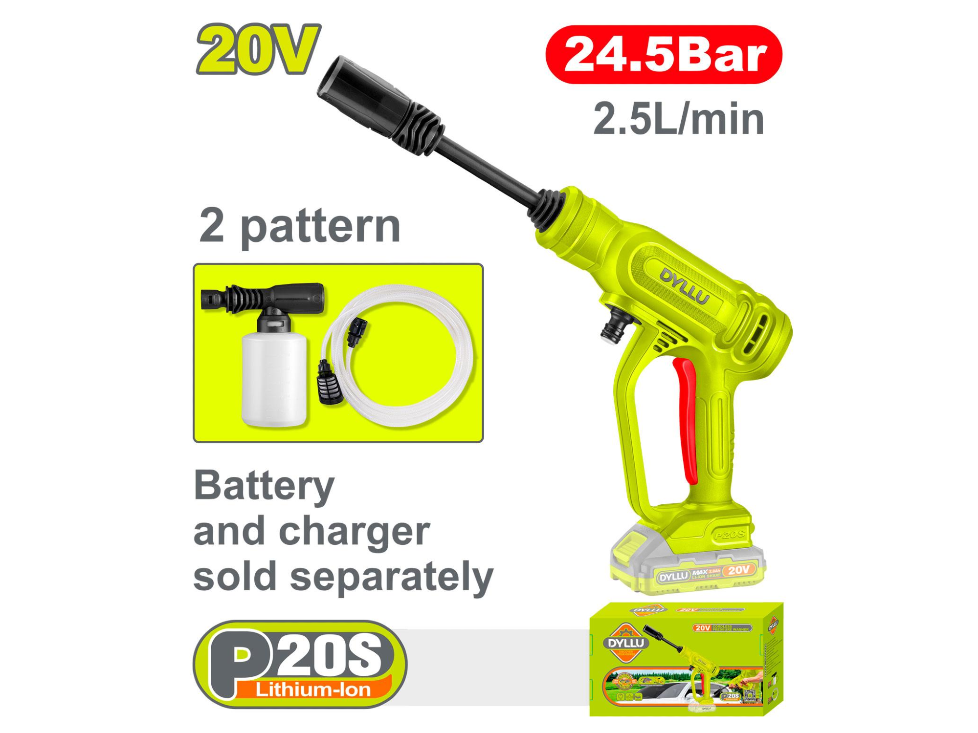 Hidrolavadora 20V 24.5 Bar  DTQX0120