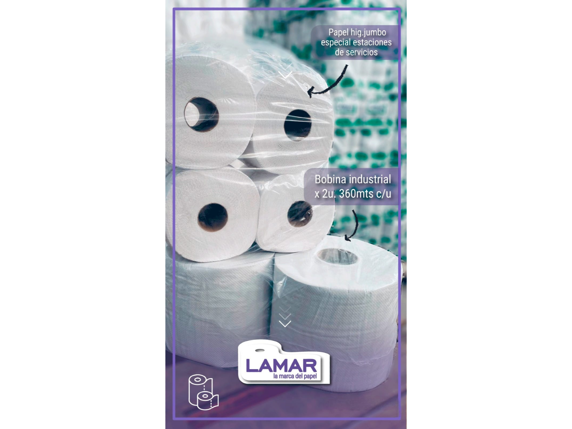 Bobina Industrial x 2uni 360mts c/u