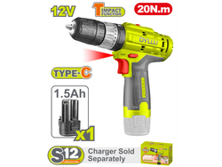 Taladro Percutor Inalambrico 1500rpm 12v DTCDS540