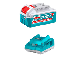 Bateria 20V 4.0 Ah y Cargador 20V 2.0 Ah INDUSTRIAL TOTAL TFBCPK1012-4