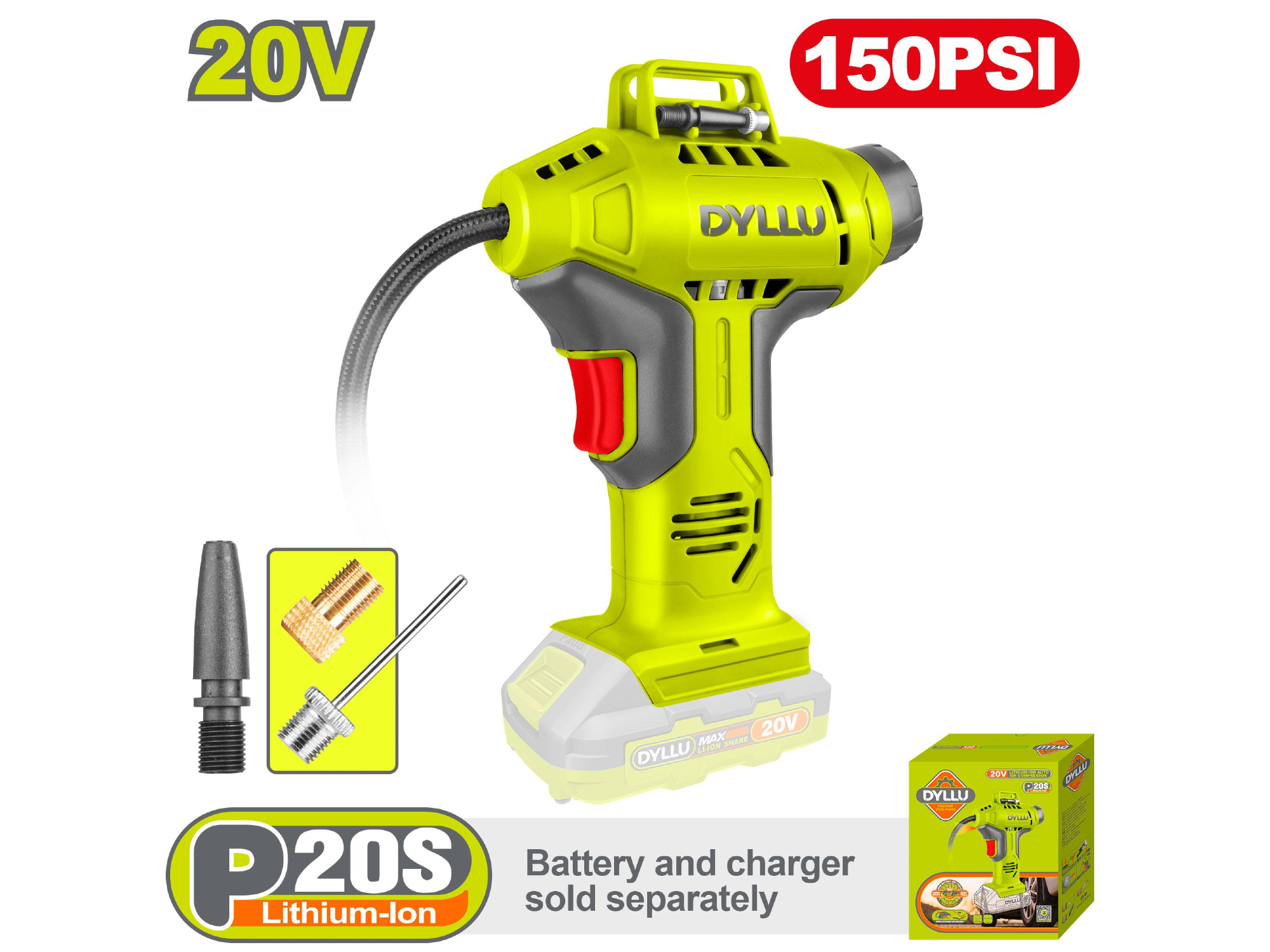 Inflador 20V 150PSI DTLN2520