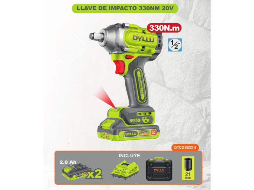 Llave de Impacto 330NM 20v DTCD1B33-4