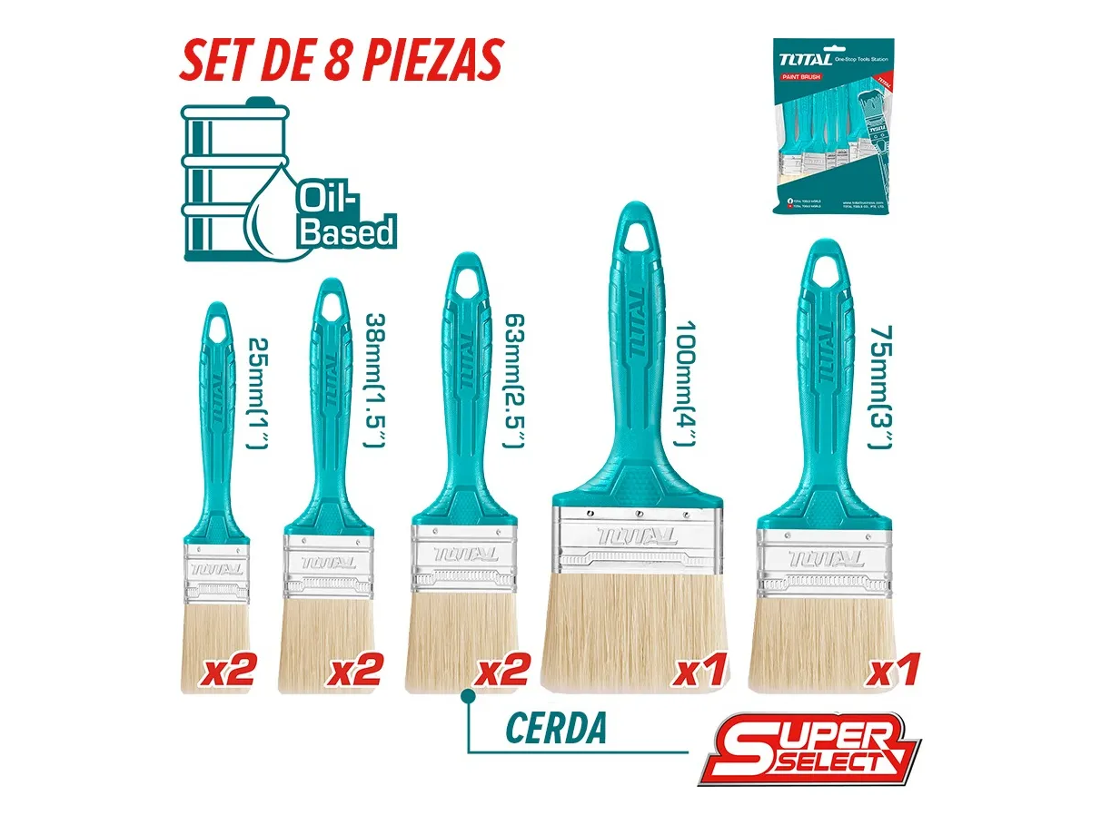 Set de 8 Pinceles TOTAL THT8450801