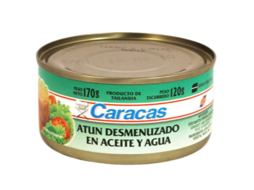 Atún desmenuzado caracas aceite y agua 120g