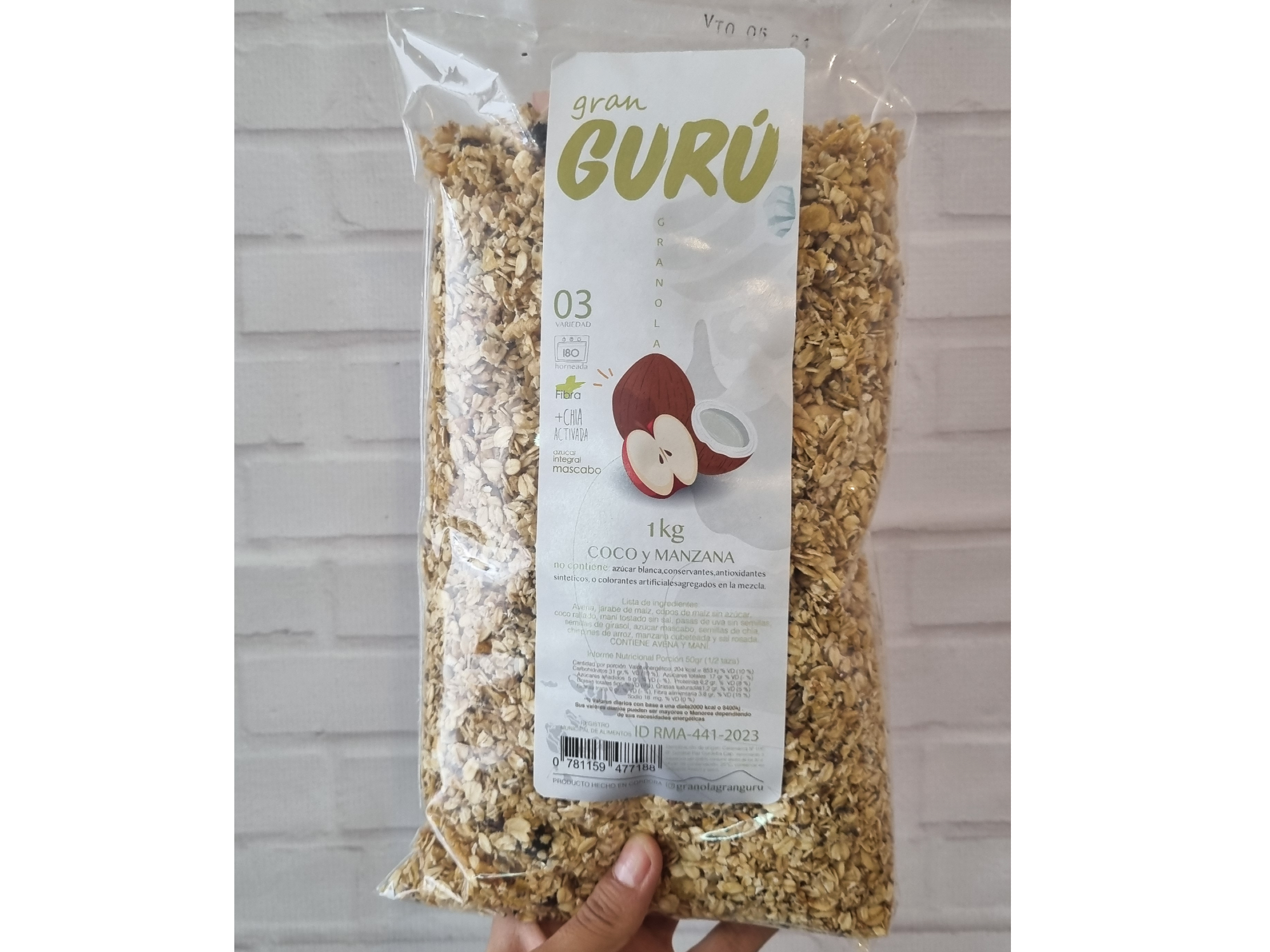 Granola con coco y manzana X 1 KILO