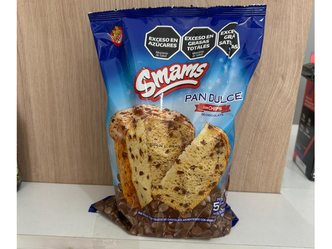 Pan dulce con chips Smams Sin TACC