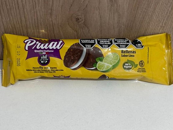 Galletas rellenas Praat sabor lima x85g