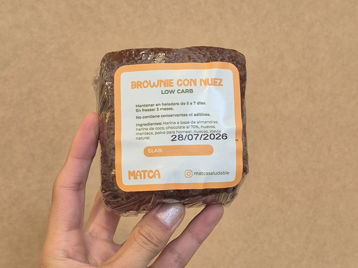 Brownie low carb chocolate y nuez