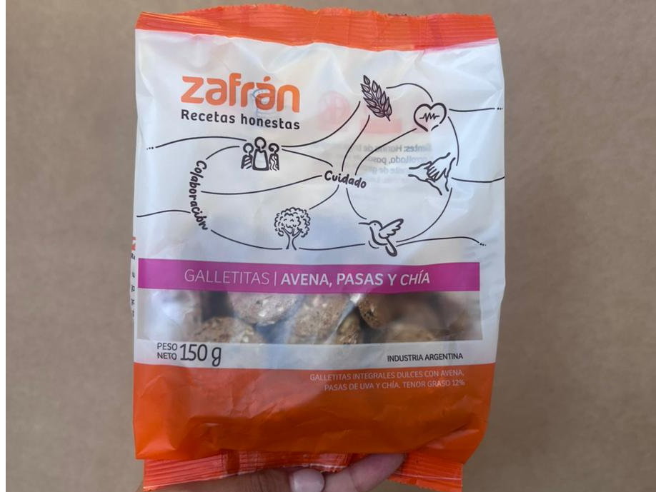 Galletas Zafran avena, pasas y chia