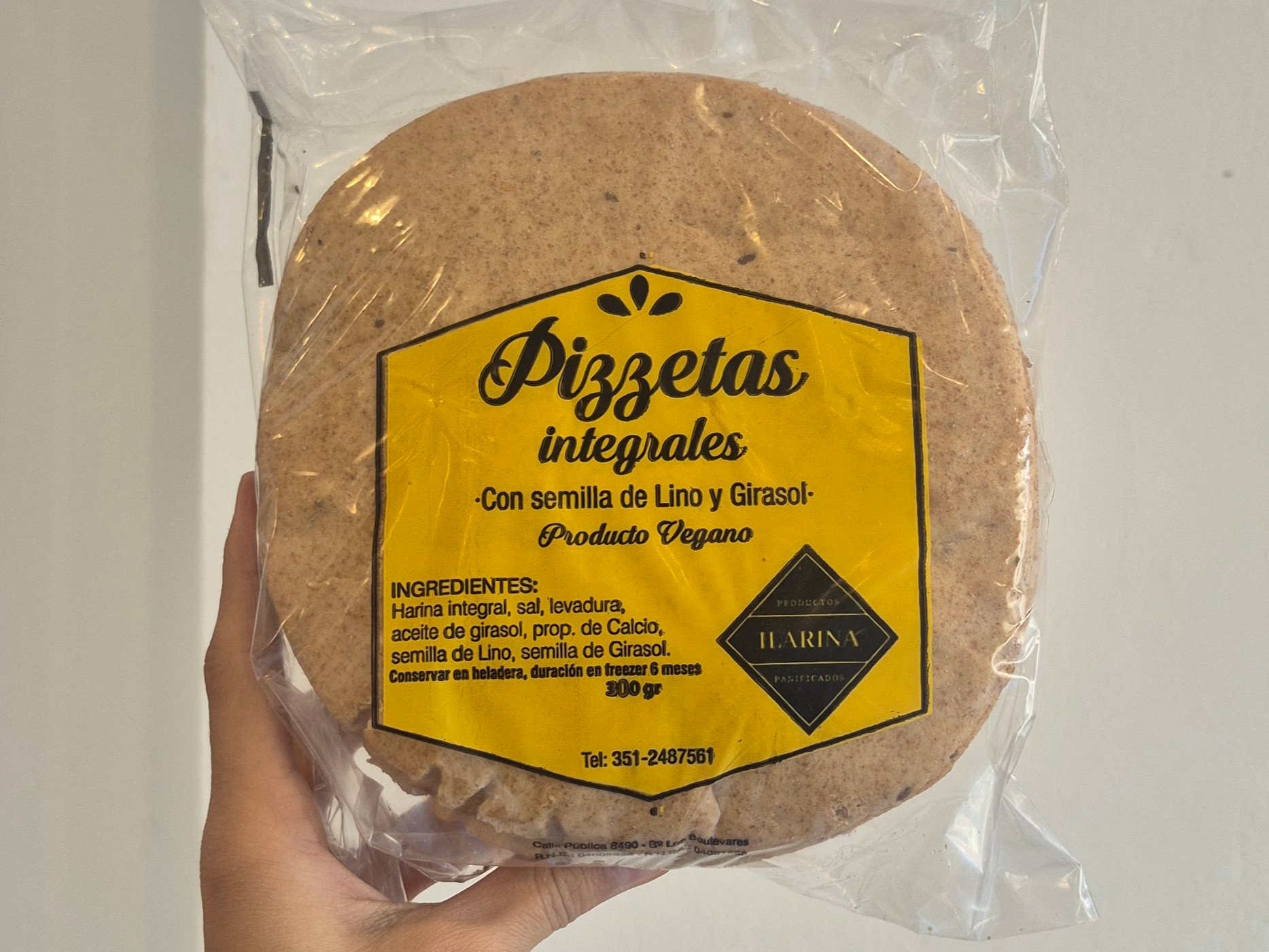 Pizzeta integral con lino y girasol x 4 unidades