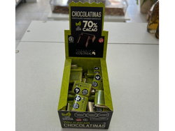Chocolatinas 70% cacao con stevia x5g