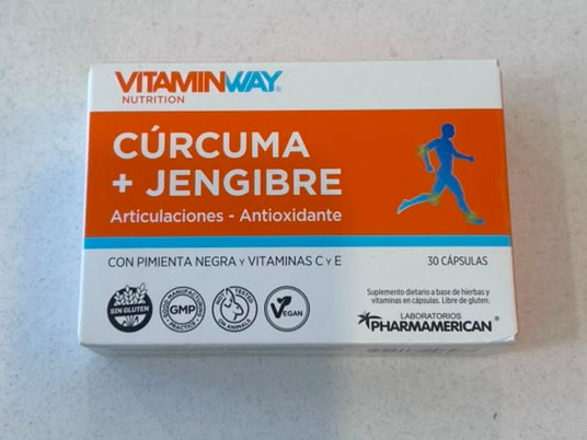 Curcuma + Jengibre + Pimienta negra x30 caps. Vitamin way