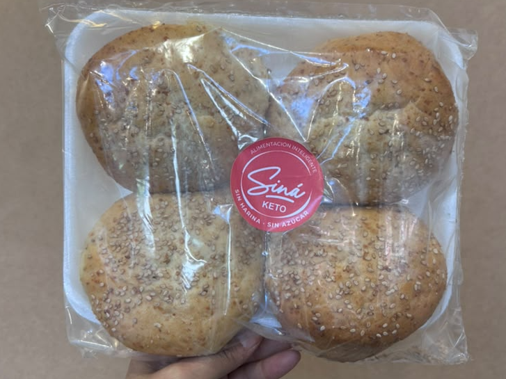 Siná Pan de hamburguesa keto x4