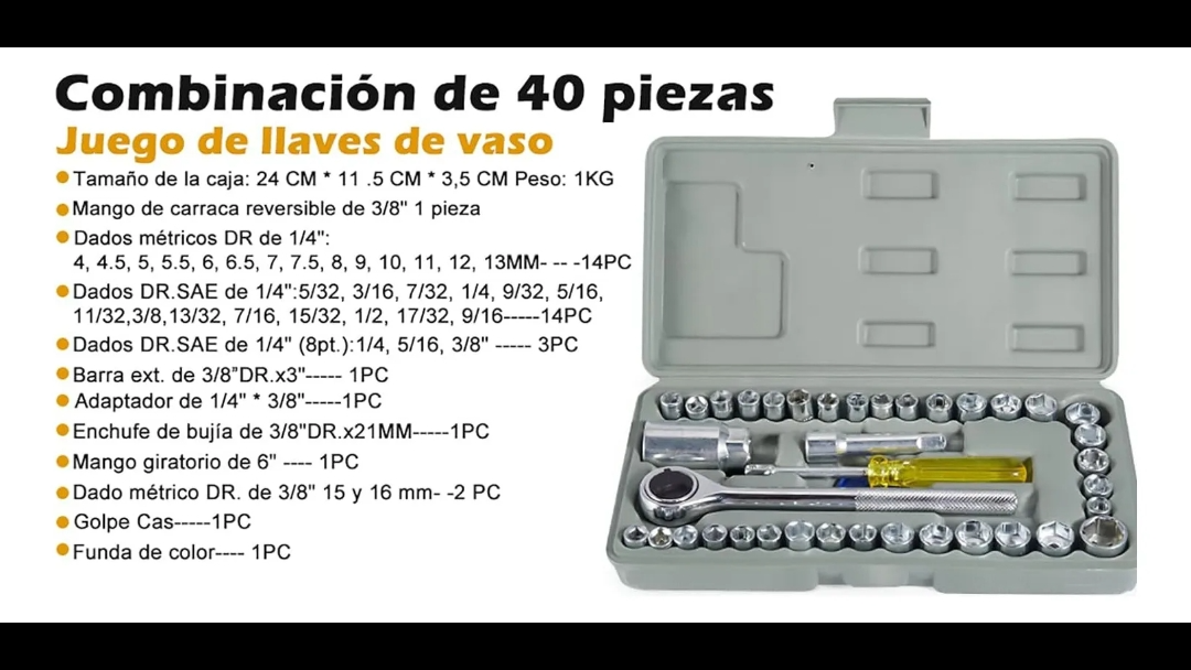 Juego de tuvos 40 piezas estuche en gris.