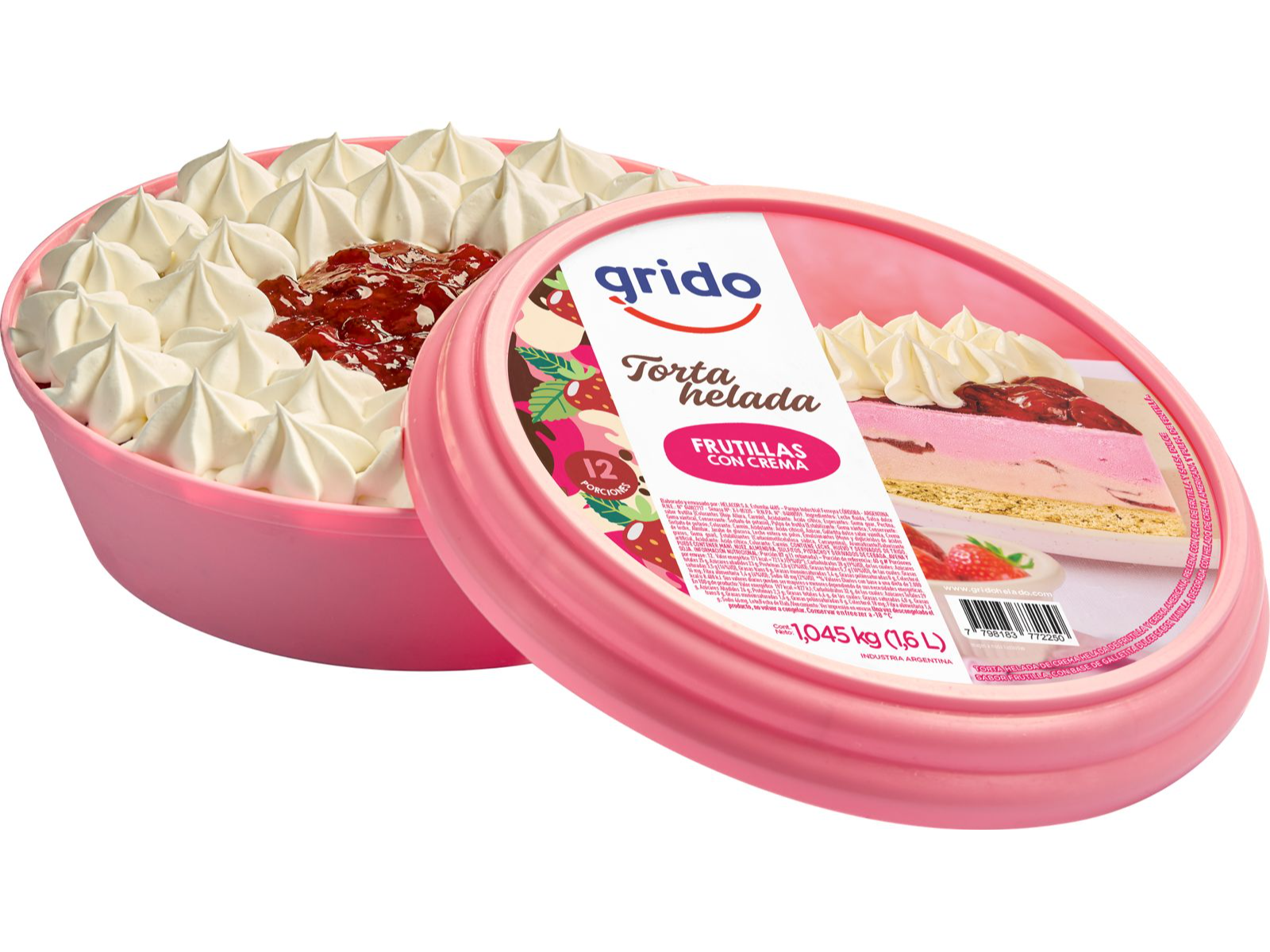 Torta Frutillas con Crema(12 Porciones)