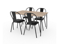 Mesa Brooklyn 1.40 Mts + 4u Sillas Brooklyn/Madison Negras