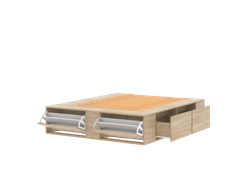 Cama Extensible con cajones y botineros Roble Bardolino - (1.40/1.60 x 2 Mts)