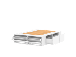 Cama Extensible con cajones y botineros Blanca - (1.40/1.60 x 2 Mts)