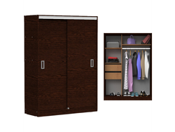 Ropero 2 Puertas Corredizas 1,35 Mt Wengue
