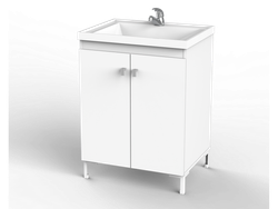 Vanitory Oslo 2 ptas con patas metal Blanco c/mesada