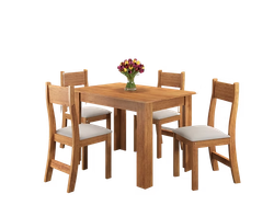 Mesa Palace Miel + 4u Sillas Brisa Miel/Marfil