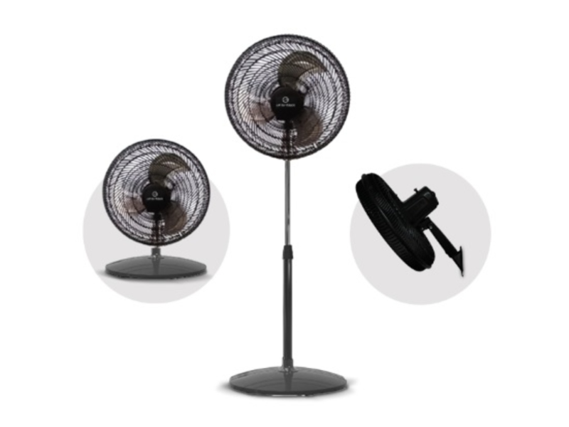 Ventilador 18 PULGADAS 75W De Pie Plastico Whitemblack 18´´ 3 en 1