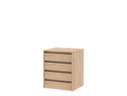 Cajonera de 4 cajones Apta Interior de Placard Roble Bardolino