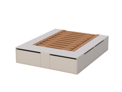 Cama Extensible con cajones y botineros Blanca - (1.40/1.60 x 2 Mts)