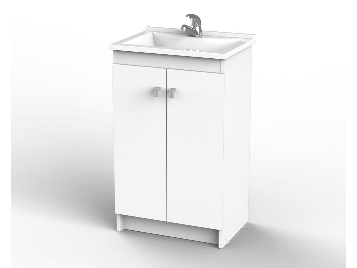 Vanitory recto 0,50Mt Blanco c/mesada