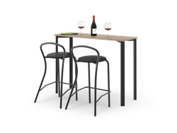 Barra Milano Roble Bardolino + 2u Banquetas Milano Negras