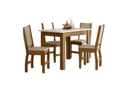 Mesa Bellagio 1.10Mts + 4 Sillas Clara (Carvalho/Off White)