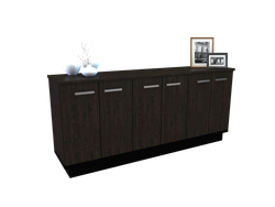 Bahiut 6 puertas 1.80 Mts Roble Termo Negro