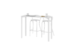 Barra Milano Blanca + 2u Banquetas Milano Blancas