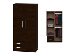 Placard 2 Ptas De Abrir, Estantes Y 2 Cajones 0,87 Mt Wengue