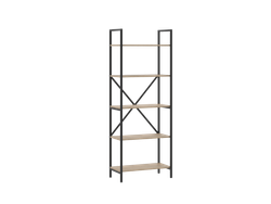 Estanteria Biblioteca Roble caño negro