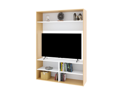 Modular Vision 1.30 Mts Roble Natural Blanco