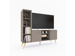 Rack con columna TV 55" 1.55 Mts Gris Cubanita