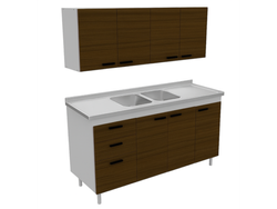 Combo Mosconi 1.40 Mts Avellana Bacha Doble