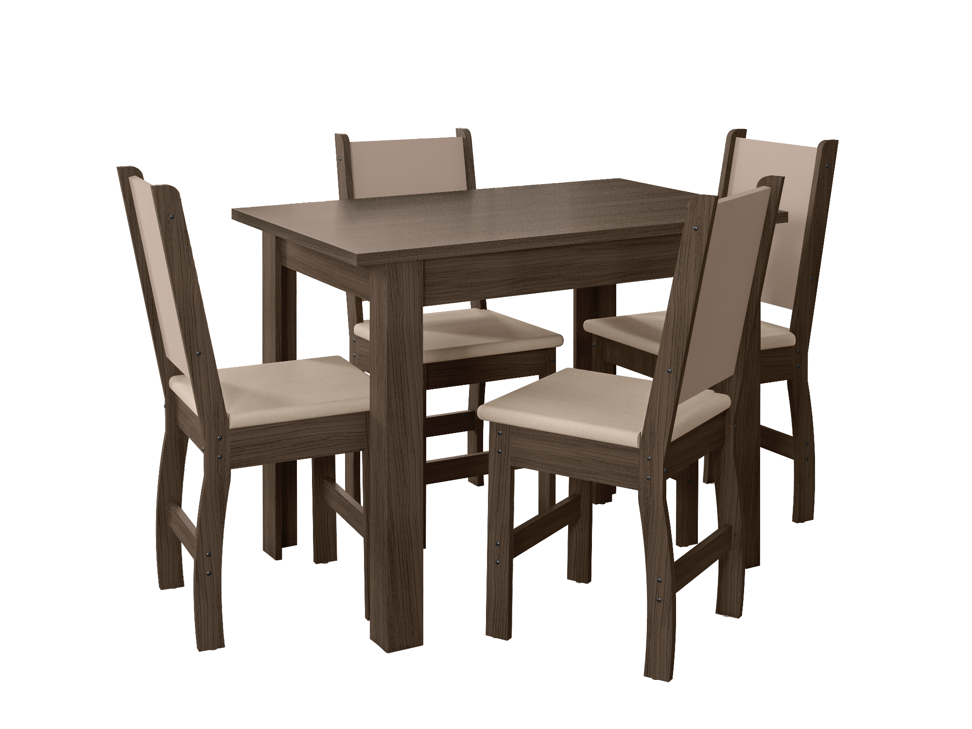 Mesa Bellagio 1.10Mts + 4 Sillas Clara (Amendoa)